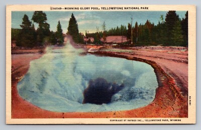 Morning Glory Pool View Yellowstone National Park Wyoming Vintage Unposted