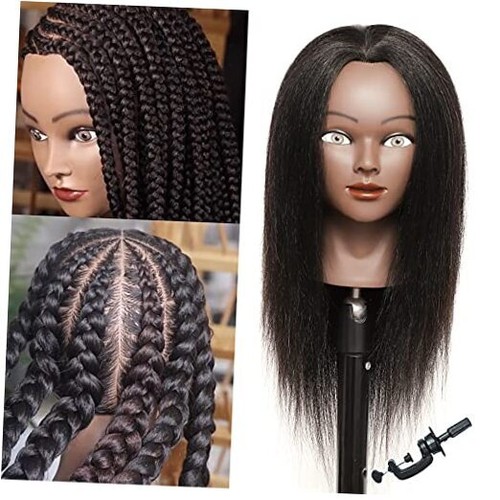 Mannequin Head with Human Hair for Braiding 100 Real Hair 14 Inch