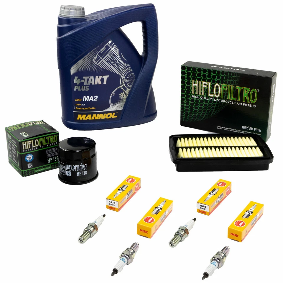 NO-NAME Set Wartung Öl 4L für Suzuki GSF 1250 Bandit 07-17 Luftfilter Ölfilter Zündkerze