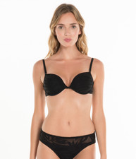 ROBIN PICCONE WOMEN'S HANA UNDERWIRE BIKINI SWIM TOP BLACK MEDIUM NEW 98