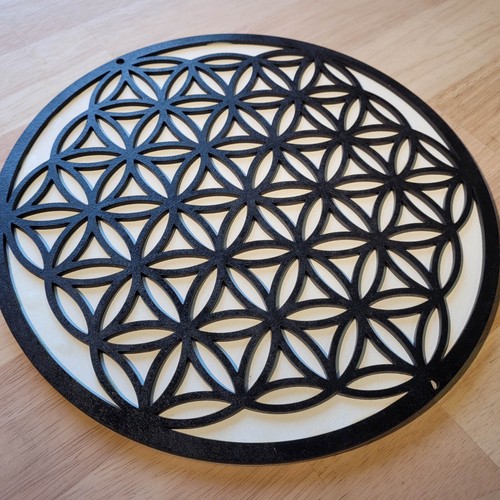 Large Wooden 3D Geometry Flower Of Life Wall Art Door Hanging Plaque Painted - Picture 3 of 9