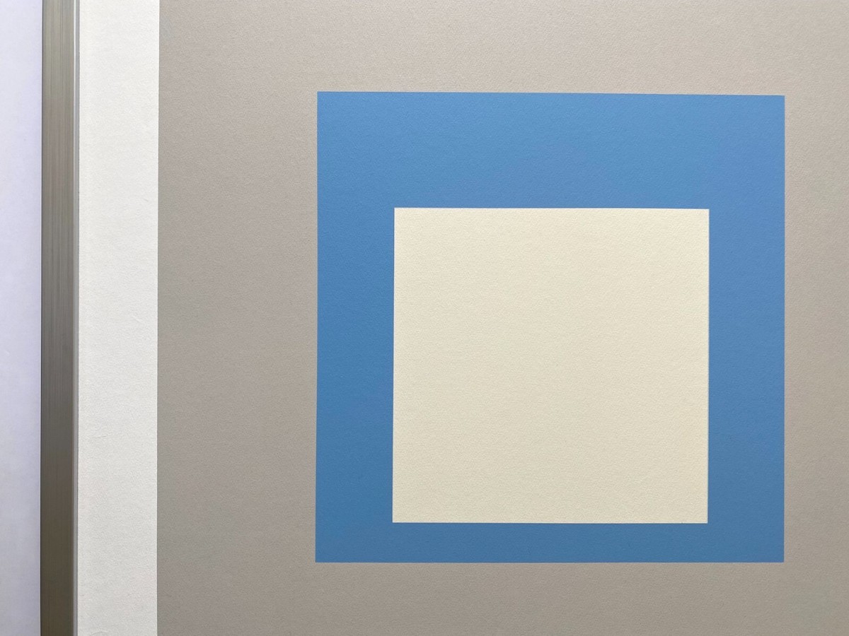 JOSEF ALBERS RARE VTG 1973 MODERNIST SILKSCREEN PRINT FRAMED