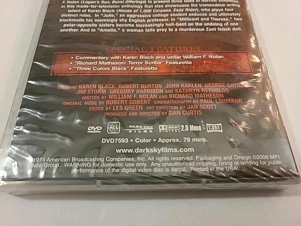 Trilogy of Terror NEW FACTORY SEALED DVD Karen Black 2006 1974 Special Edition, - Image 4 of 4