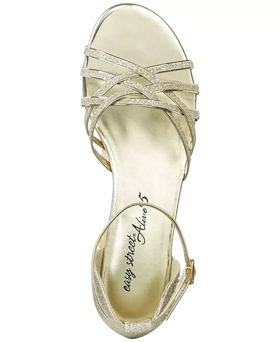 EASY STREET Tarrah Gold Glitter Evening Sandals - US 9.5 M - Picture 3 of 5