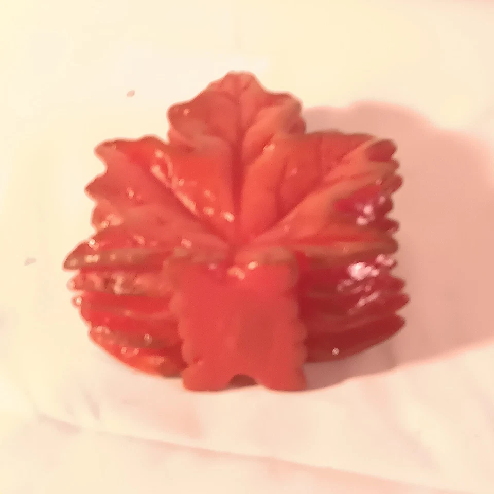 Vela de cera de hoja de arce Avon de colección hojas de otoño aroma nunca iluminada decoración de otoño de los años 90 Foto 4 de 4