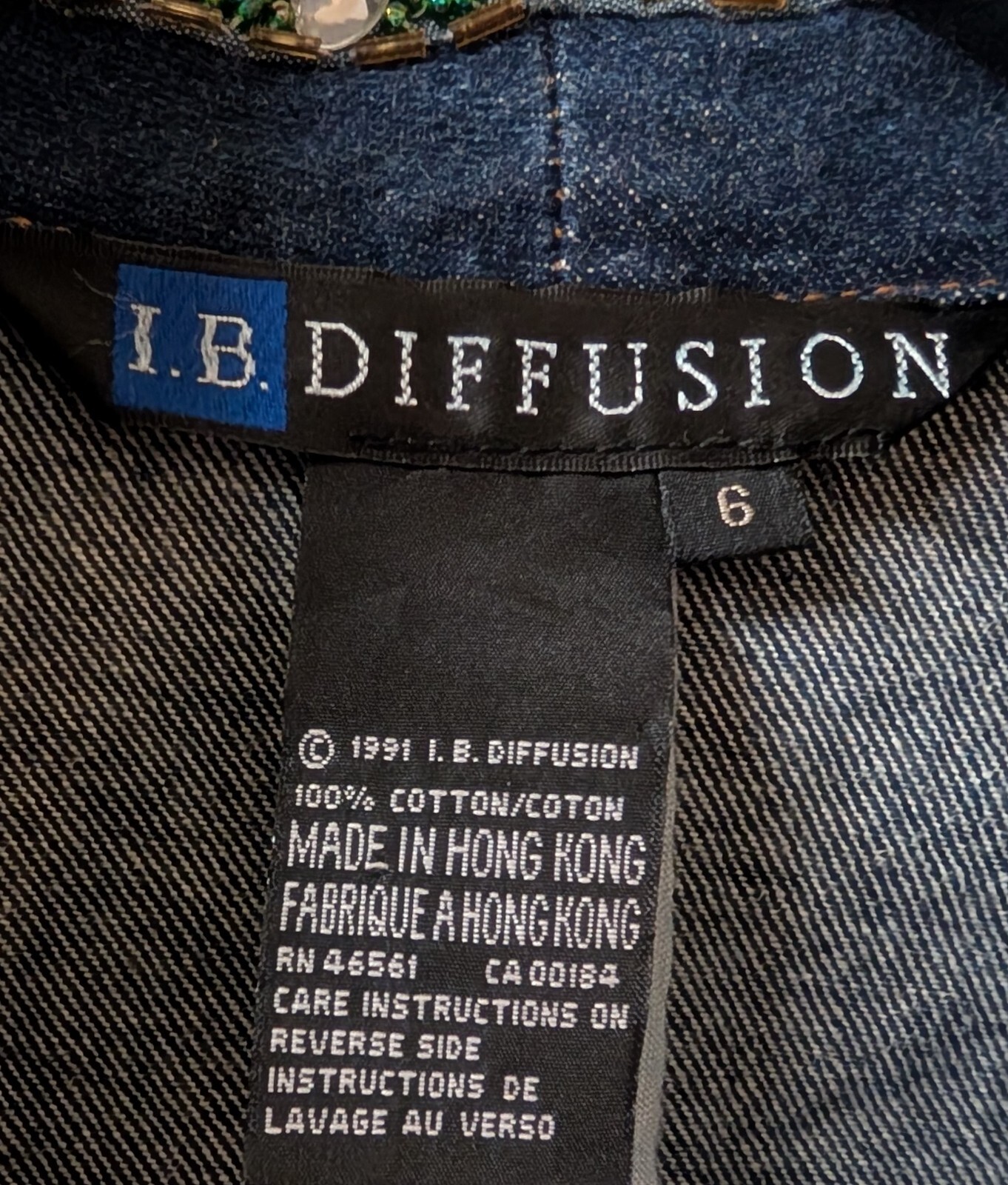 I.B Diffusion Indigo Denim Sequin Gem Blazer Jack… - image 7