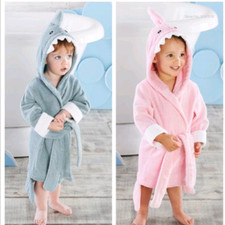 2-6 year Robe Cartoon Hoodies Sleepwear Quality Bath Towels Soft Bathrobe Pajama