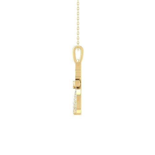Lab Grown Diamond 10K Yellow Gold Animal Pendant 18" Silver Cable Chain 2.02g - 第 2/6 張圖片