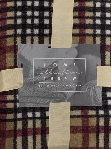 Home Collection Flanellwurf 50x60 Decke Herbst Winter dekorativ karierte Streifen - Bild 2 von 3