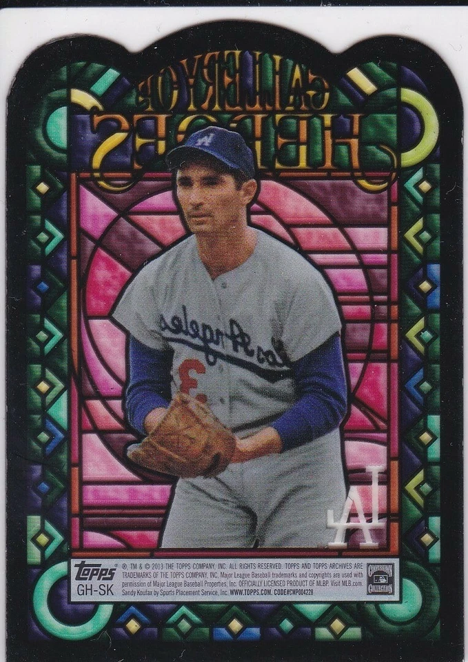SANDY KOUFAX 2013 Topps Archives RARE BASEBALL CARD 1998 Gallery of Heroes GH-SK - Image 2 of 2