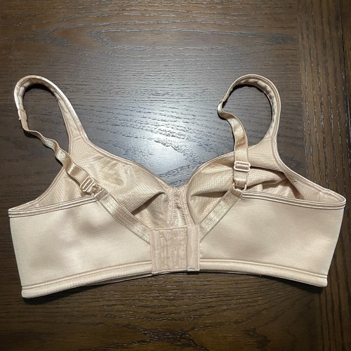 Playtex Back Smoothing Bra 38C Wire Free Satin Lightly Lined 4803 Tan Nude - Picture 6 of 14