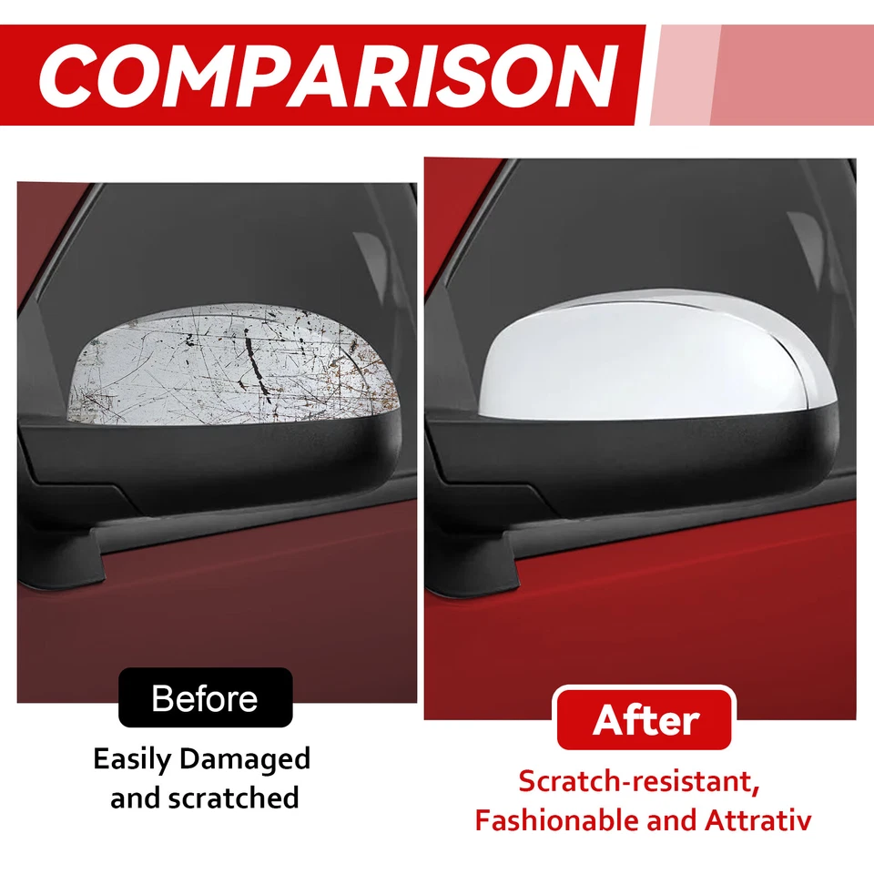 LH + RH для Chevy Silverado Tahoe GMC Sierra Yukon 07-13 хромированная крышка зеркала - Изображение 3 из 4