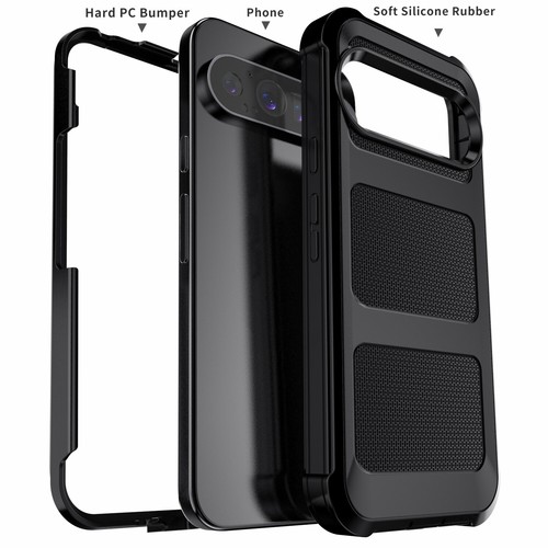 For Google Pixel 9/Pro/Pro XL Shockproof Protective Hybrid Slim Case Black Cover - Picture 30 of 49