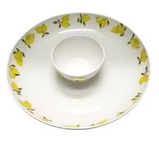 KATE SPADE LEMON Chip & Dip bowl 14" Melamine  lemons summer server party