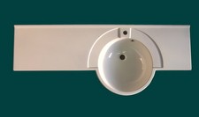 Möbelwaschtisch Pergamon Mineralguss WTMD-130cm Links-Becken OPTIFIT Waschtisch