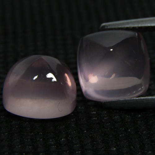 8,36 kt 100 % natürlicher Rosenquarz 9 mm Zuckerhut passendes Paar Edelsteine Ref-VDO - Bild 1 von 5