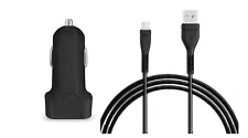Car Charger+10ft Long USB Cord Cable for Consumer Cellular ZTE Avid 579