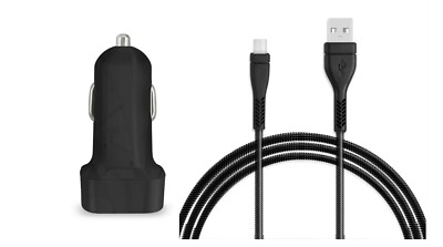 Car Charger+10ft USB Cord for Tracfone/Total/Net10 TCL A3 A509DL, A3X A600DL