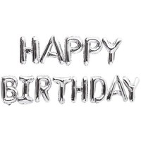 Folienballon Happy Birthday,Silber, 13Tlg., Ca. 36Cm