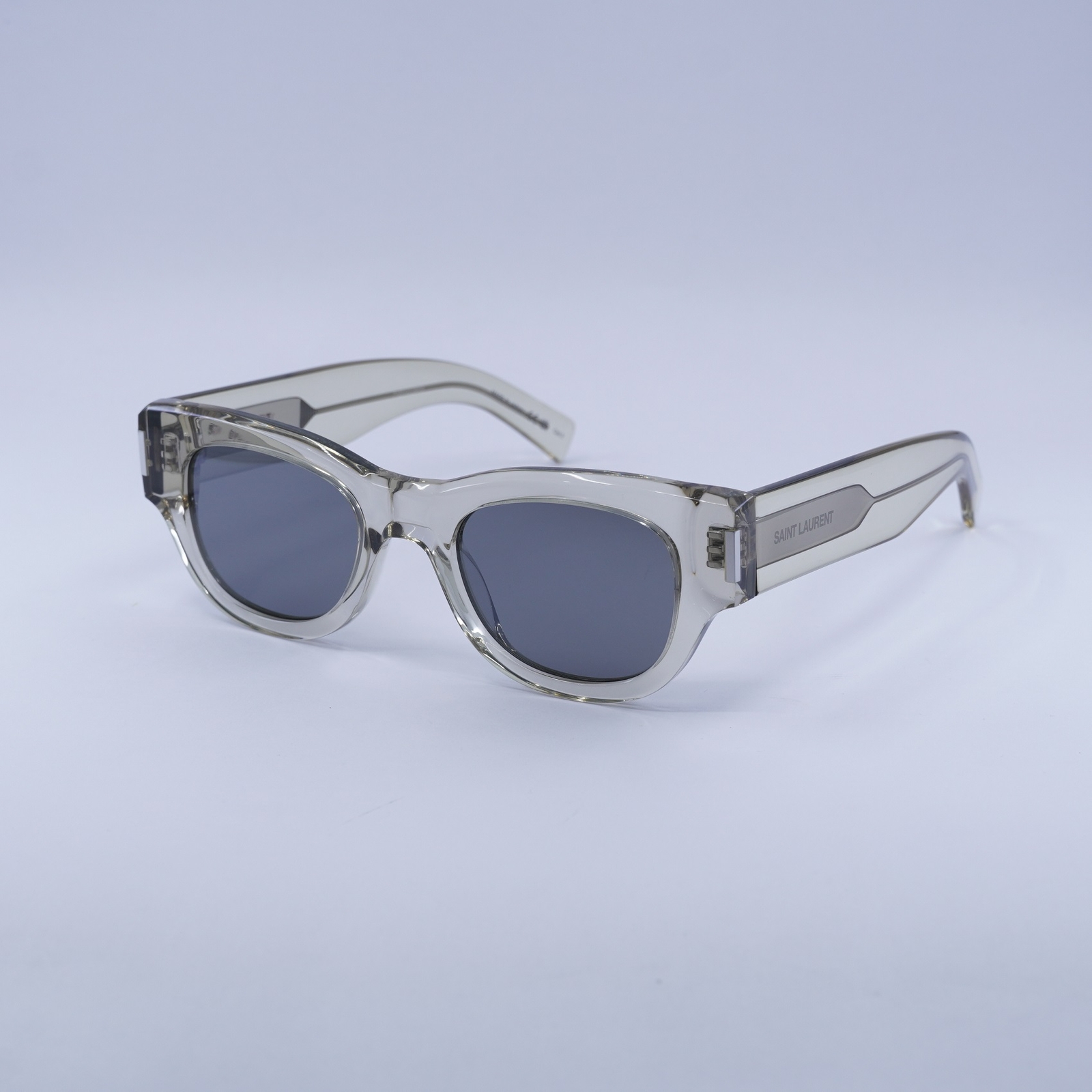 Saint Laurent SL573 003 Occhiali da Sole Trasparente Beige Argento Specchio 49 21 145...