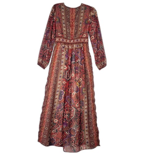 Anthropologie Ranna Gill Ceret Maxi Dress Size 2 Boho Floral Paisley Western - Picture 4 of 9