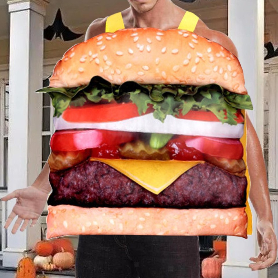 Disfraces de hamburguesa, trajes, disfraces, cosplay, Halloween, fiesta de cosplay, DE