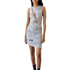 Urban Outfitters Amaya Map Cut-Out Mini Dress Size Medium Bodycon Sleeveless
