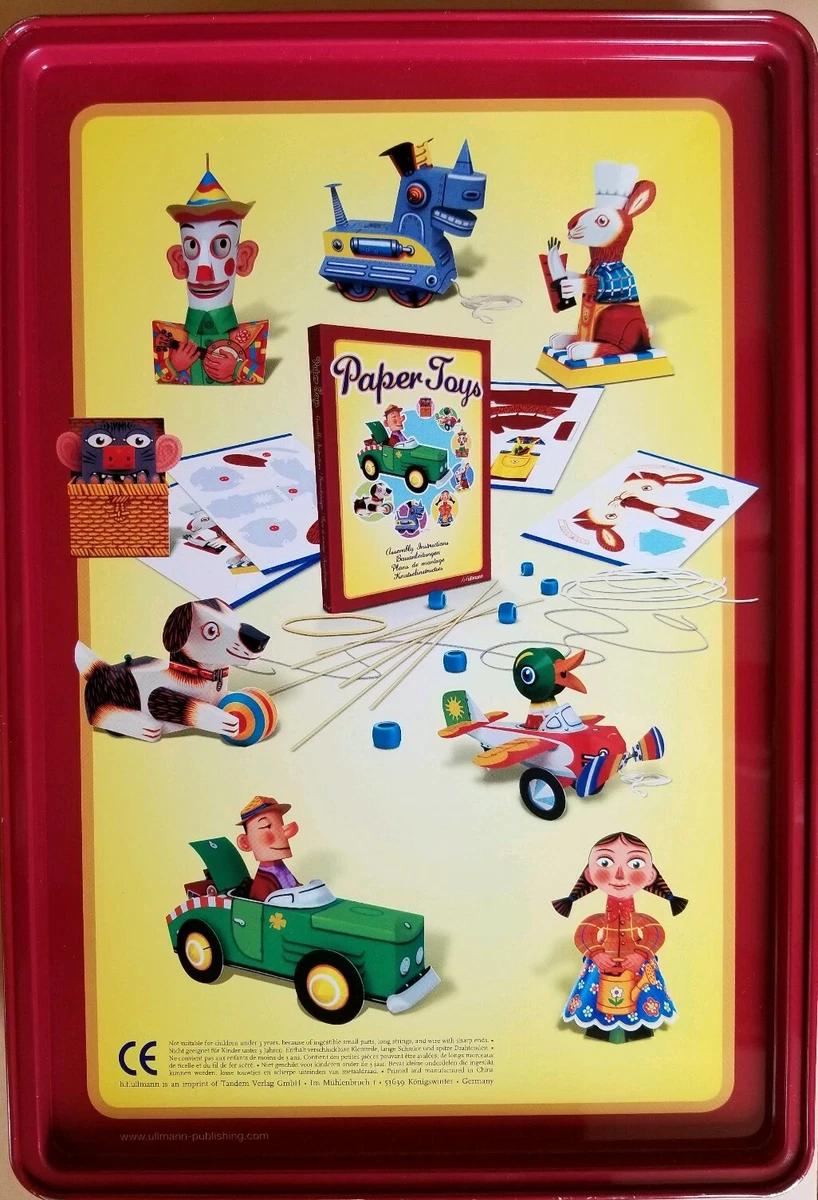 DIY VINTAGE POP UP MOVEABLE PAPER TOYS MODEL KIT IN COLLECTOR S TIN NEW