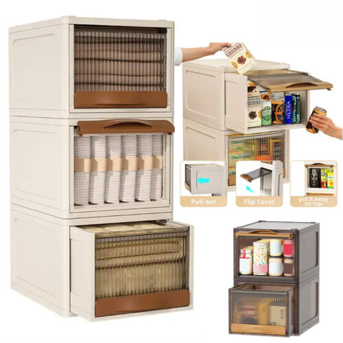 16.5L Stackable Storage Bins Box Wardrobe Closet Organizer Container With Lids
