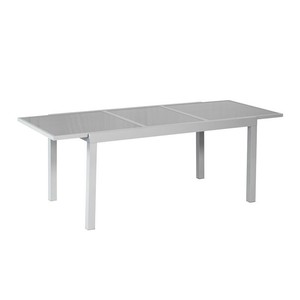 Ausziehtisch Gartentisch 140x200cm Ausziehbar Gartenmobel Aluminium Silber Grau Ebay