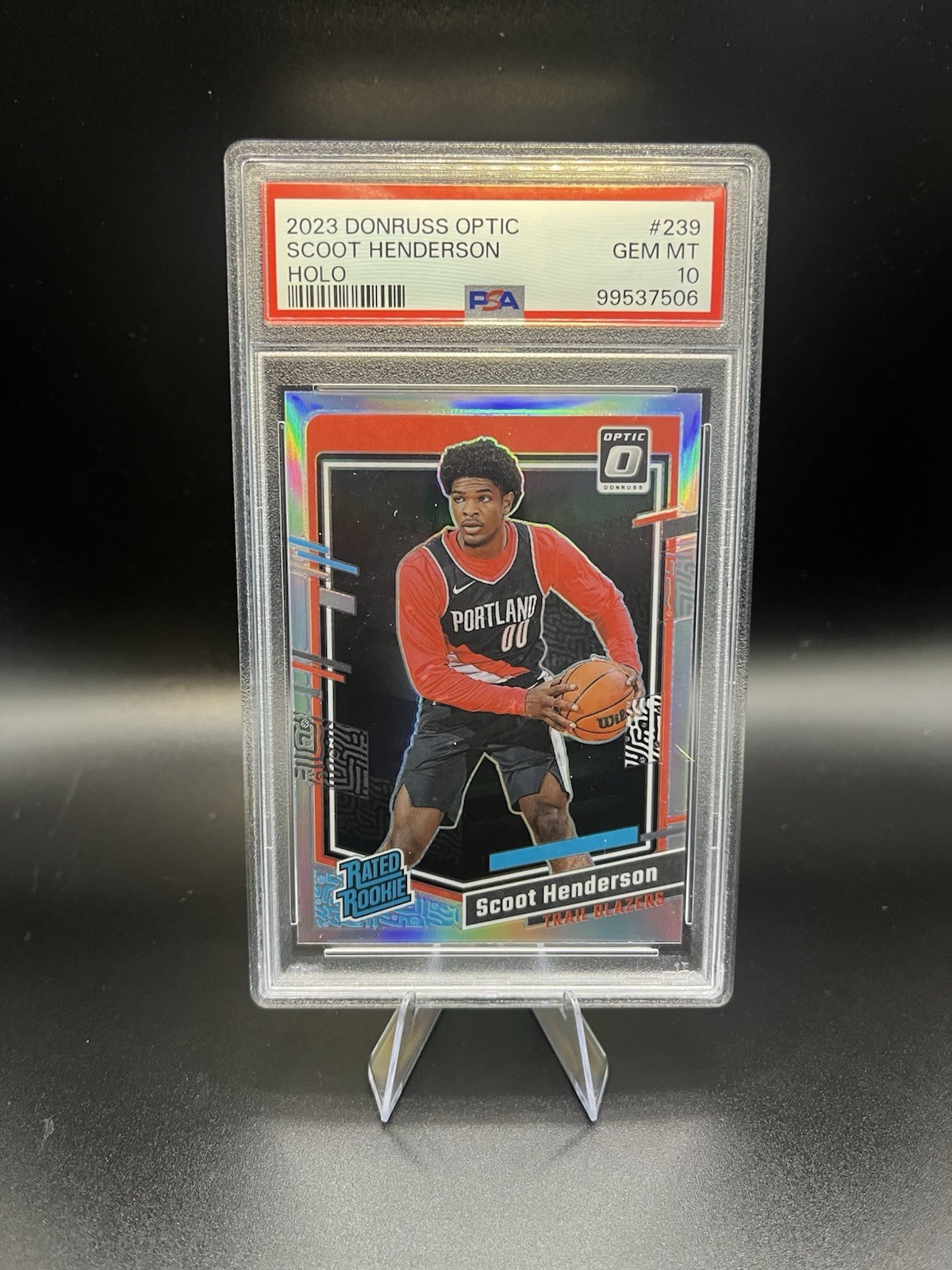 2023-24 Donruss Optic Scoot Henderson Optic Holo Rookie RC #239 PSA 10 GEM MT