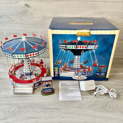 Lemax Cosmic Swing Village Collection Rare Retired Working Boxed Fairground Ride