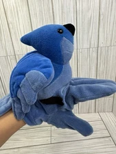 Plush Creations Blue Bird Hand Puppet Stuffed Animal 10" Toddler BlueJay Pretend