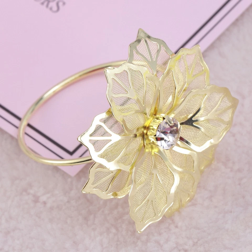  Portatovagliolo decorativo Portatovaglioli in metallo floreale fatto a mano - Immagine 2 di 4