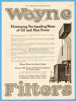 #ad #ad 1920 Wayne Oil Tank and Pump Co Fort Wayne Indiana Oil Filter System Garage Ad $10.99