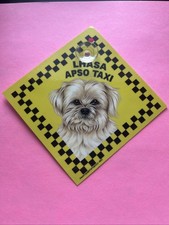 Auto Attitudes   LHASA APSO TAXI   Dog Sign  car/truck
