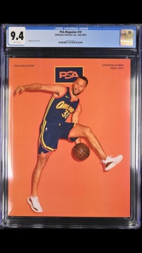 Stephen Curry PSA Magazine CGC 9.4 #19 July 2023 Warriors Legend Orange Cover 