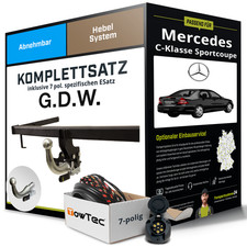 Für MERCEDES C Sportcoupe Typ CL203 Anhängerkupplung abnehmbar +eSatz 7pol 01-08
