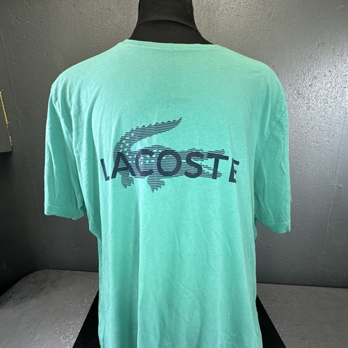 Lacoste 10R Jumbo Croc Sea Green 58” Chest Crew Neck T-shirt 3XL - Picture 2 of 15