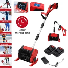 21V Cordless Snow Shovel 12" Electric Snow Blower 2x21V Battery &Charger