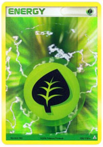 Grass Energy - 105/110 - Holo Rare LP, English Pokemon EX Holon Phantoms