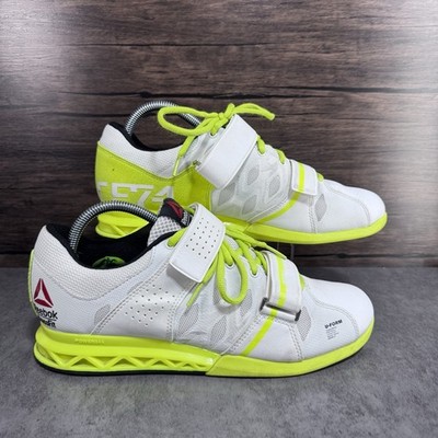 Reebok CrossFit Lifter Plus 2 Weightlifting Shoes White Yellow Men s Size 8