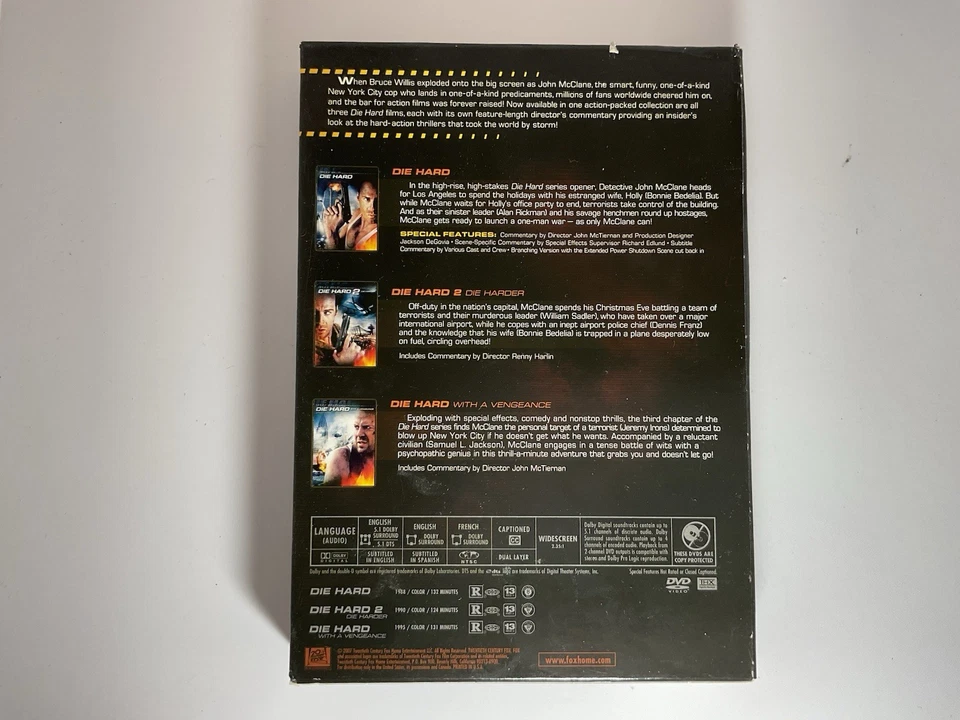 Die Hard DVD Collection Classic Movies Featuring Bruce Willis (Set of 3) - Image 2 of 4