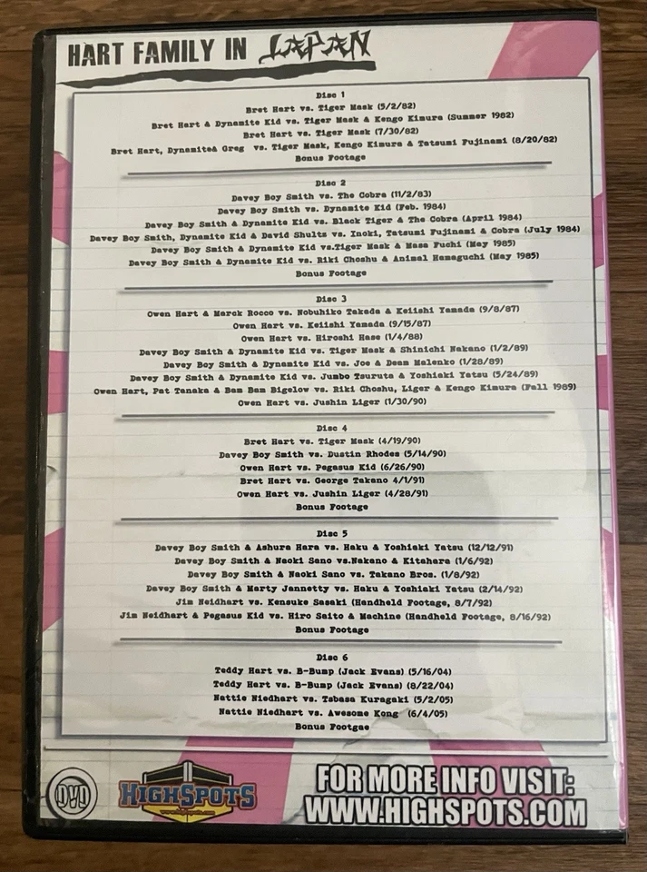 Hart Family In Japan (DVD 6- Disc) NJPW, High spots - Image 2 of 4