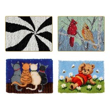 Cute Embroidery Rug Latch Hook Kit Hand Crochet Rug DIY Cross Stitch