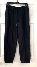 Athleta Retreat 100 Linen High Rise Ankle Pants Women's Petite Medium Black