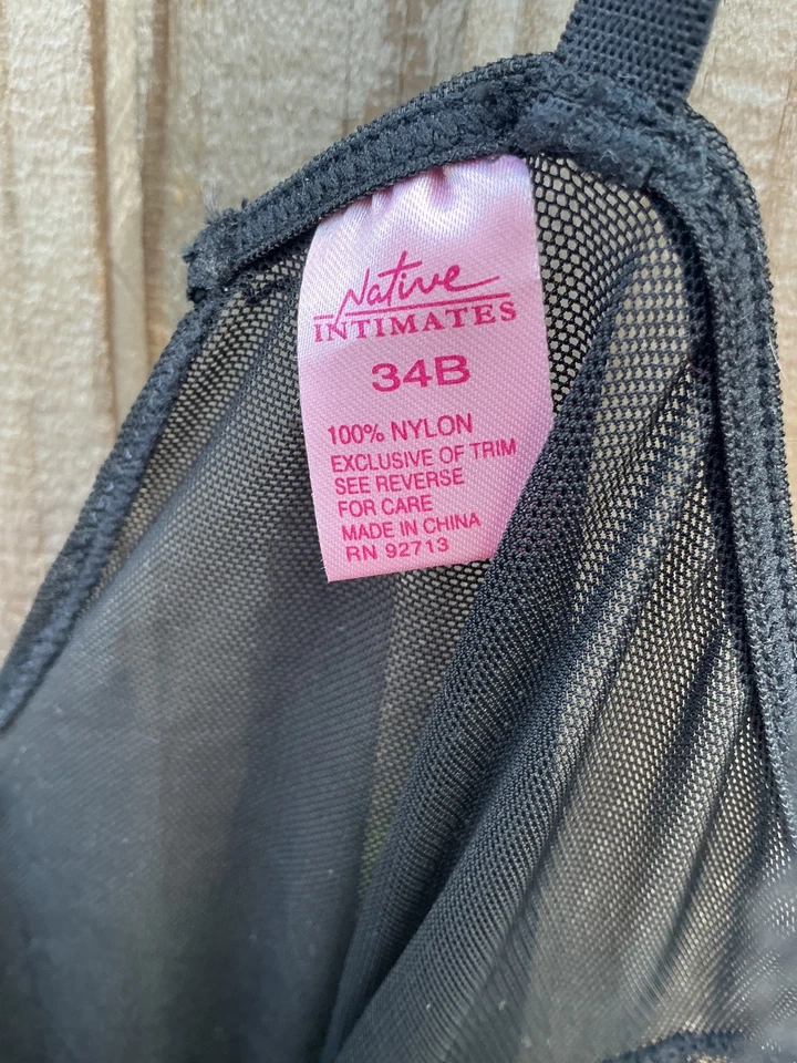 NW T Native Intimates Black/Red Underwire Corset, size 34B - Image 4 of 4