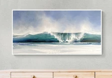 Original Hand Painted Oil On Canvas Seascape Art Painting Ocean Waves Wall Decor
