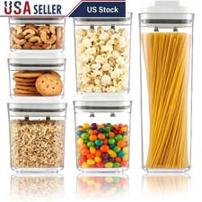 Airtight Food Storage Containers Set BPA-Free Clear Pop Top Kitchen Organizers