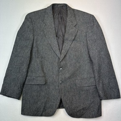 Blarney Woolen Mills Donegal Tweed Blazer Size 40 Ireland Gray 2 Button Jacket